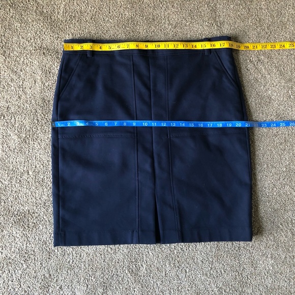 Anne Klein Skirt sz 12 Workwear Career Pencil Straight Pockets Navy Classic - Picture 4 of 13